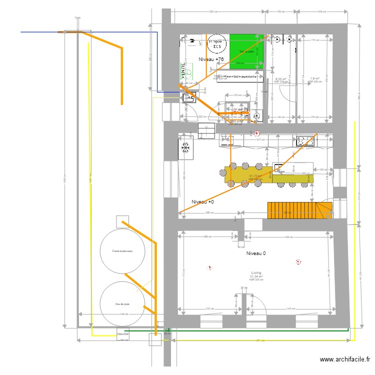 plan avec ventilation 22 mars 2020. Plan de 0 pièce et 0 m2