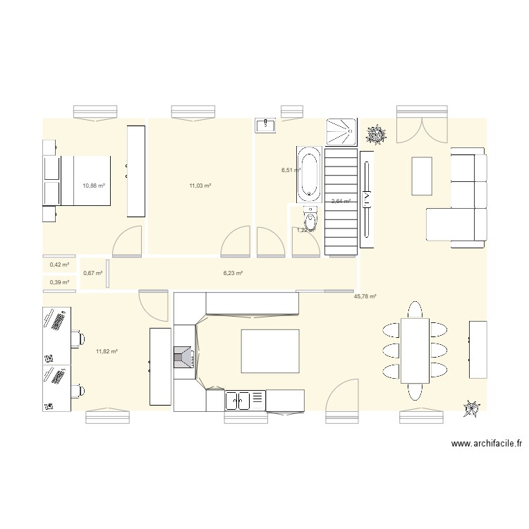 maison base 0. Plan de 11 pièces et 98 m2