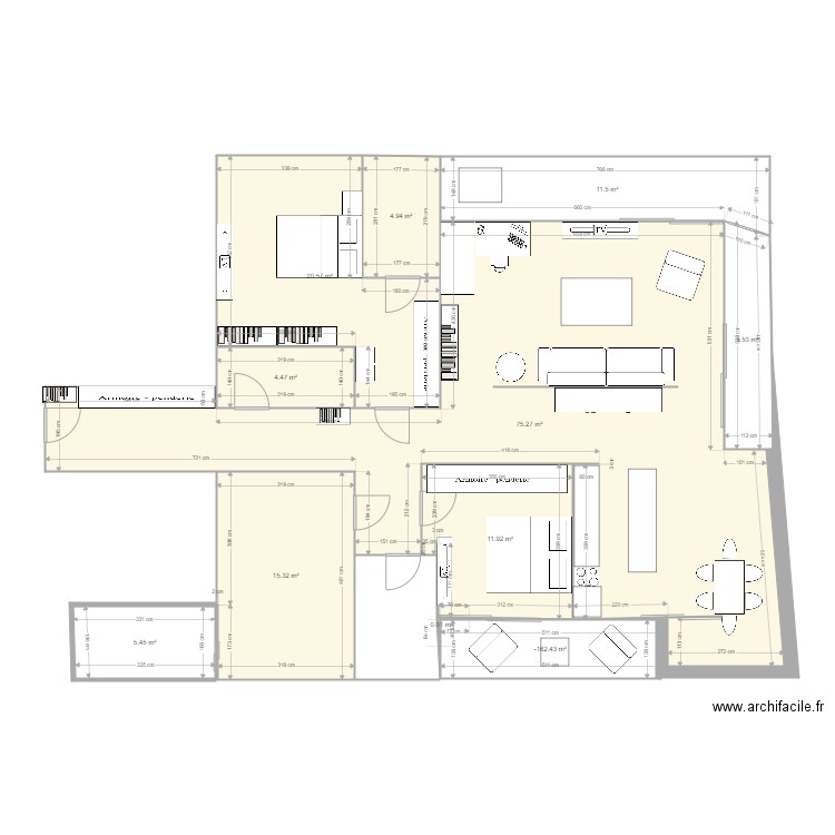 appartement Paradiso familial11m. Plan de 0 pièce et 0 m2