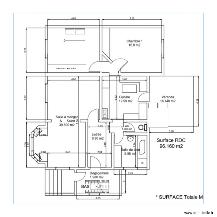 Plan maison RDC. Plan de 0 pièce et 0 m2