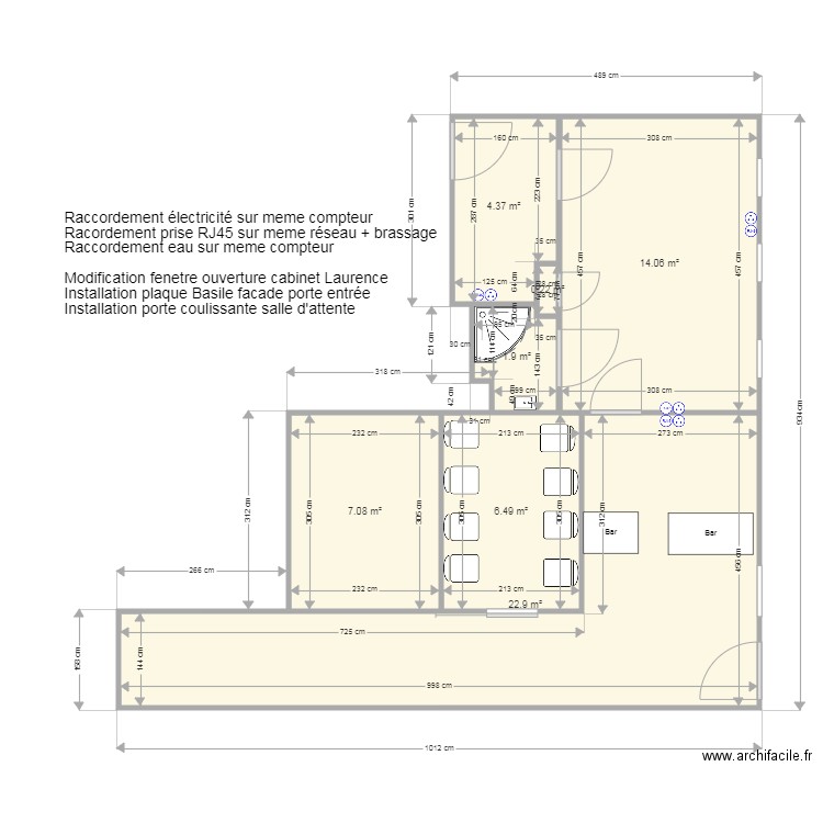 Extension cabinet proj VF. Plan de 7 pièces et 57 m2