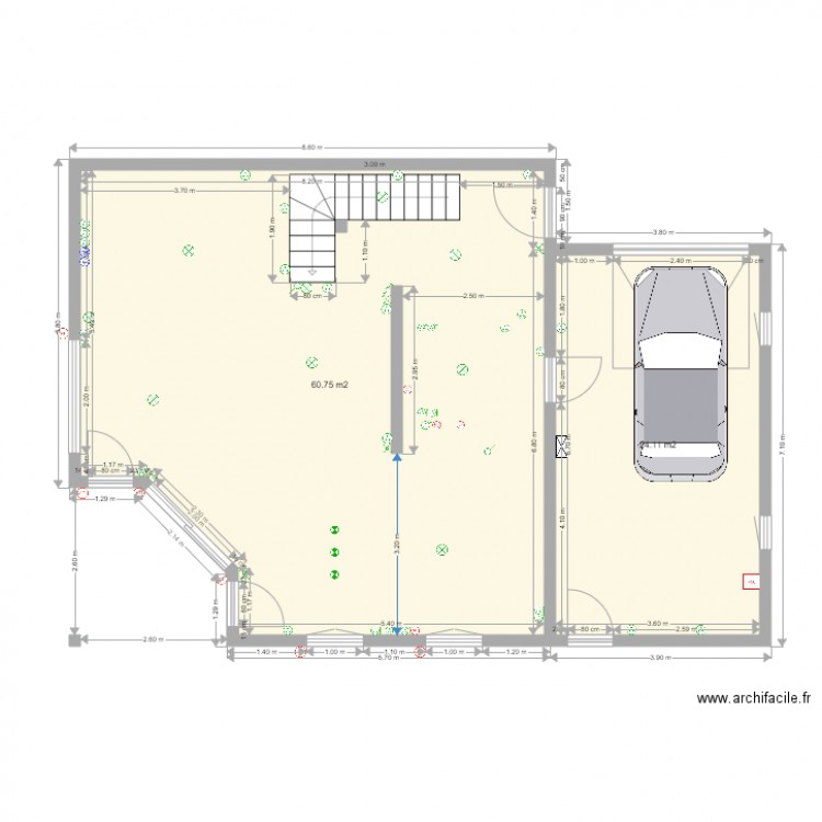 RDC maçonnerie. Plan de 0 pièce et 0 m2