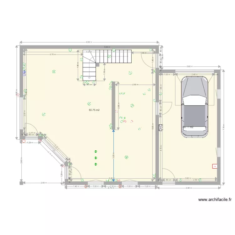 RDC ma&ccedil;onnerie. Plan de 
