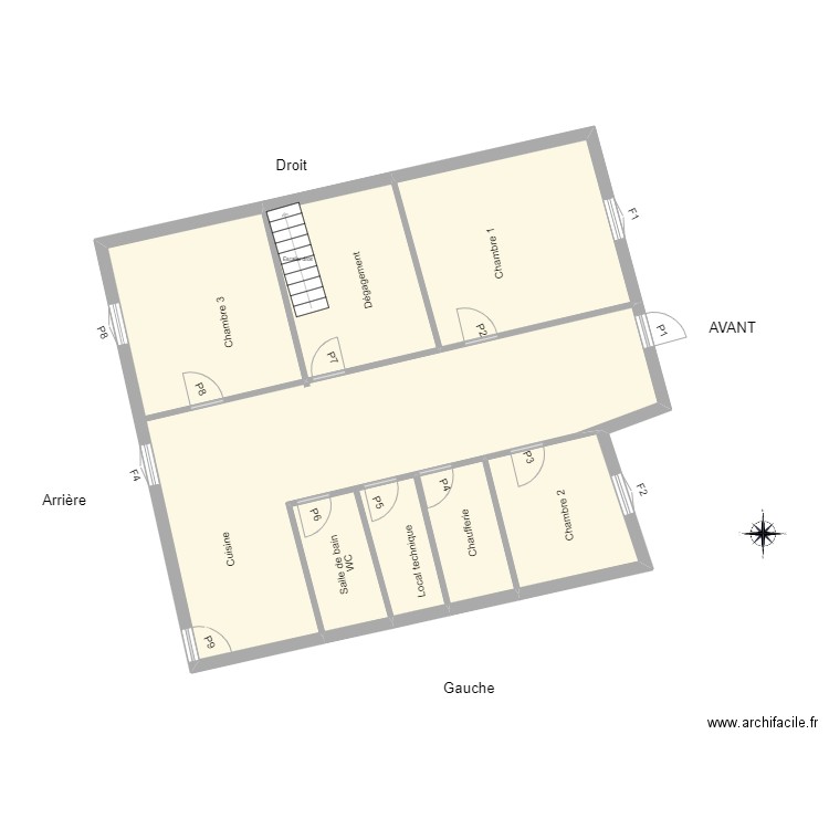 OUAKNIN SS SOL . Plan de 6 pièces et 111 m2