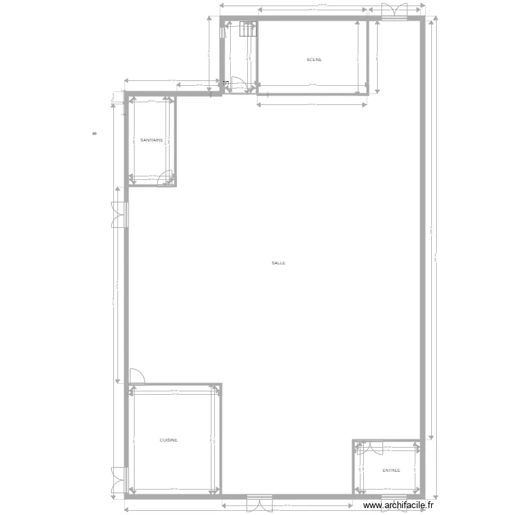 SALLE DES FETES SEPT VENTS  VAL DE DROME. Plan de 