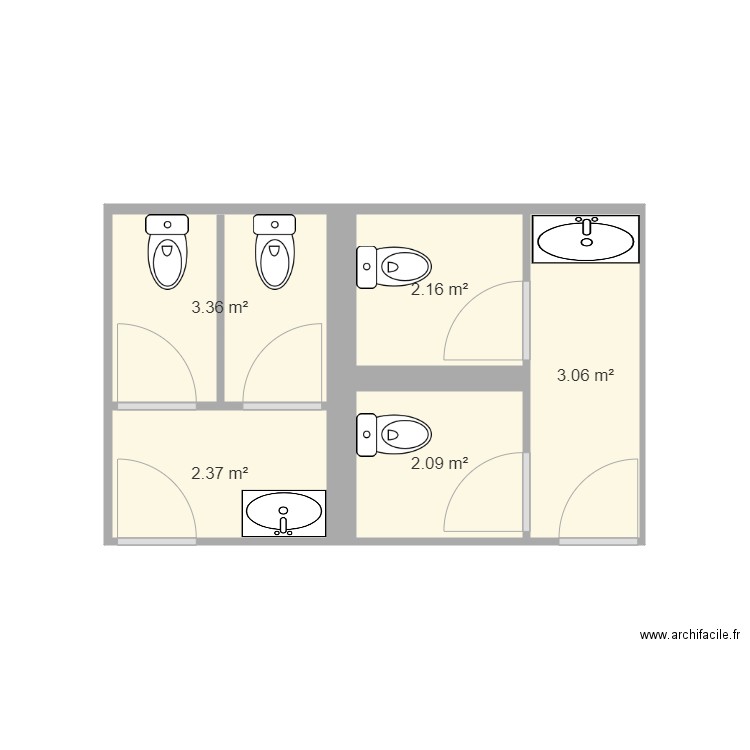 projet sanitaire CIC. Plan de 0 pièce et 0 m2