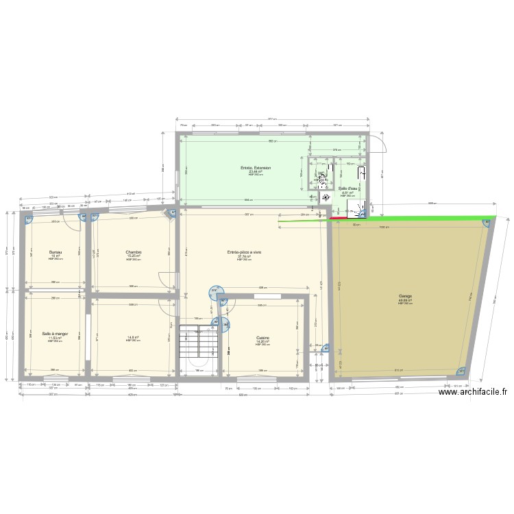 Projet RdC Version vue ensemble vtest. Plan de 0 pièce et 0 m2