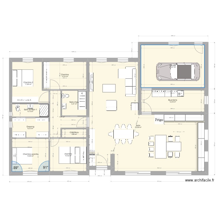 Maison Avo et Mamina 5. Plan de 12 pièces et 183 m2