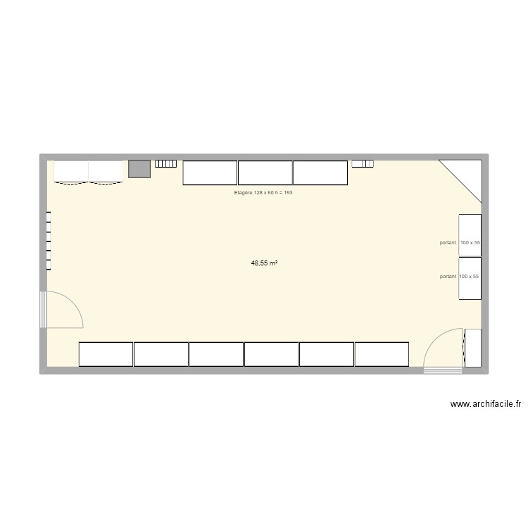 Saint Vincent de Paul. Plan de 1 pièce et 49 m2