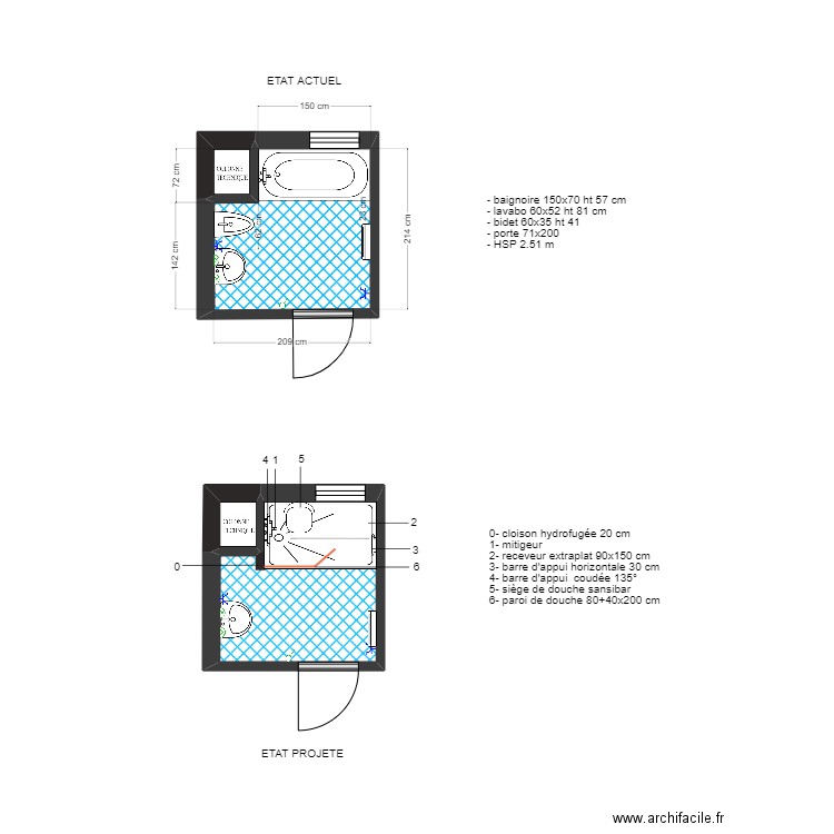 ACCESS BERTEAU. Plan de 4 pièces et 9 m2