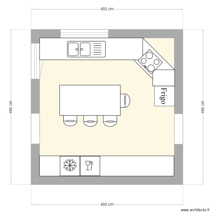 PROJET 14201. Plan de 1 pièce et 16 m2