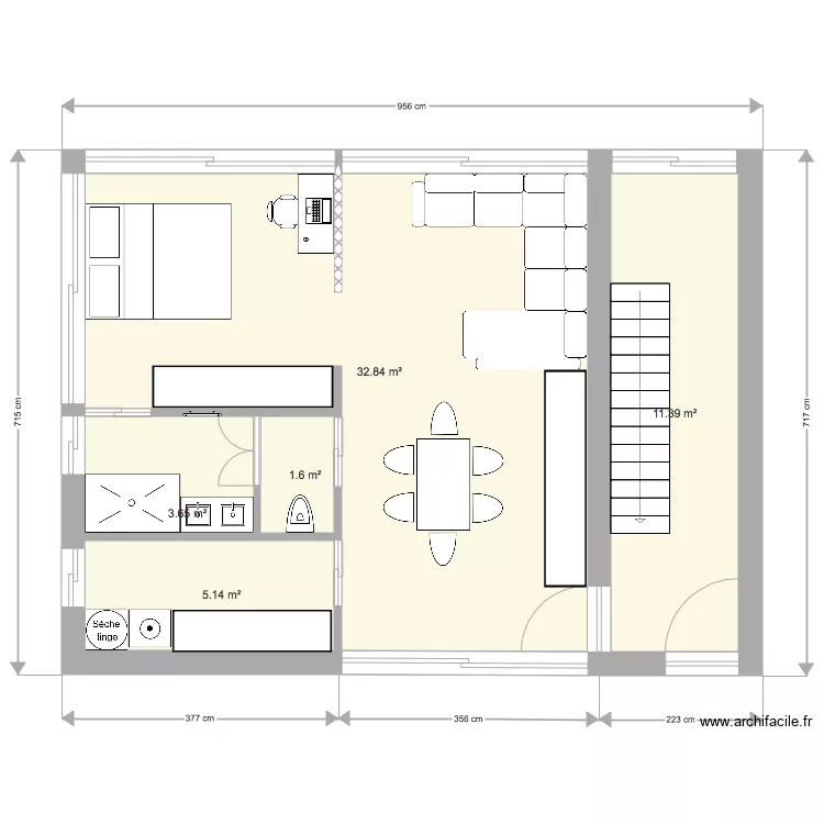 Studio. Plan de 