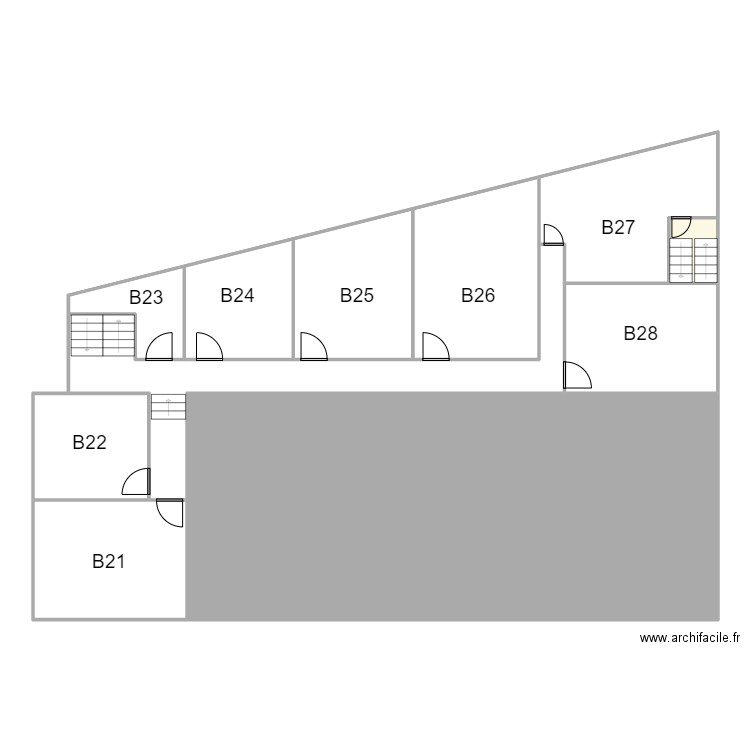 IDBHBlocBViergeniveau2. Plan de 7 pièces et 251 m2