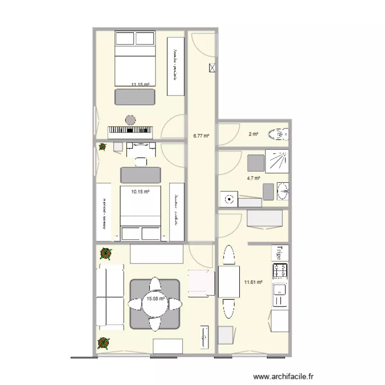 m&eacute;m&eacute;. Plan de 