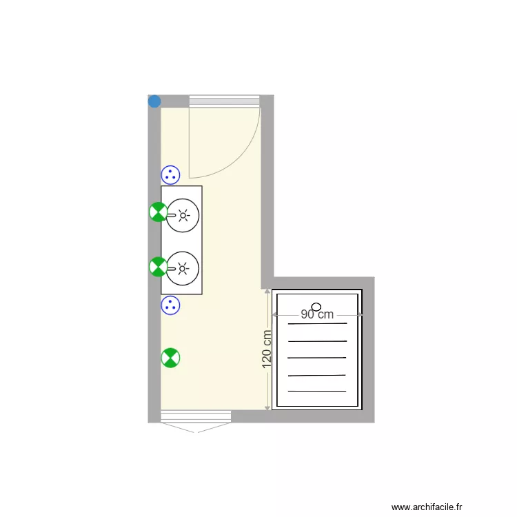Salle de bains 2. Plan de 