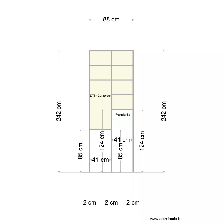 Placard Entrée. Plan de Placard Entrée. Plan de