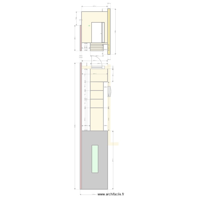 Rambouillet entree facade. Plan de 16 pièces et 50 m2