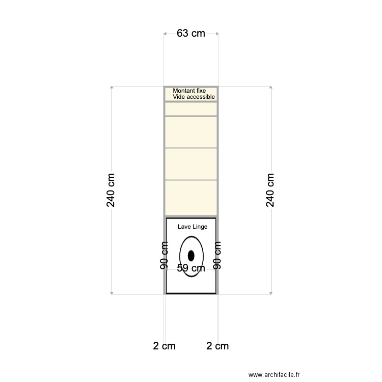 Placard buanderie couloir. Plan de 0 pièce et 0 m2