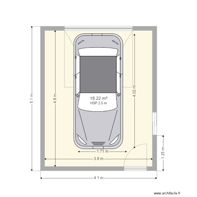 projet garage. Plan de 1 pièce et 18 m2