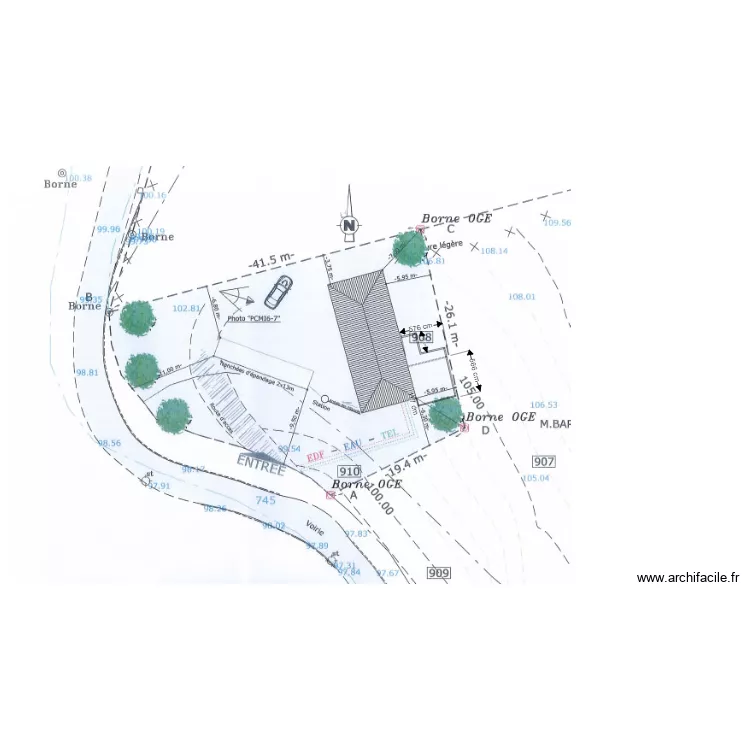 Plan de masse garage Renaud . Plan de 