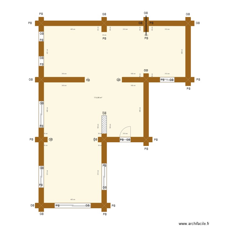Plan GB - PB - T2. Plan de 0 pièce et 0 m2