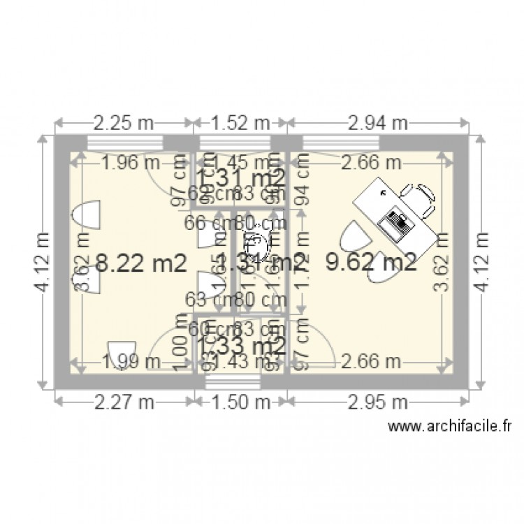 CABINET SCHULMANN PLAN EXISTANT 2D. Plan de 0 pièce et 0 m2