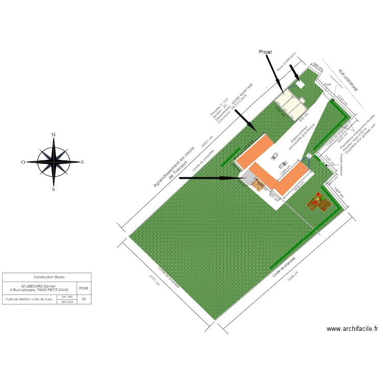 Plan de masse FUTURE appart. Plan de 7 pièces et 222 m2