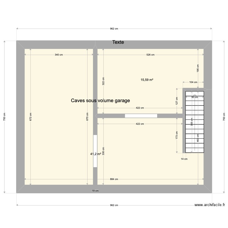 caves maison Warsage. Plan de 2 pièces et 57 m2