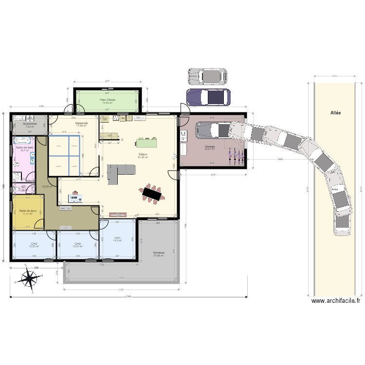 maison 4. Plan de 18 pièces et 384 m2