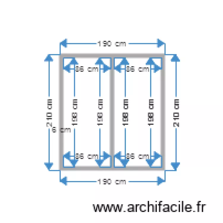 Encadrement pendrie. Plan de 
