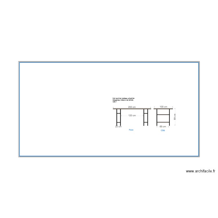 Ilot central OTHERDESIGN 2. Plan de 1 pièce et 47 m2