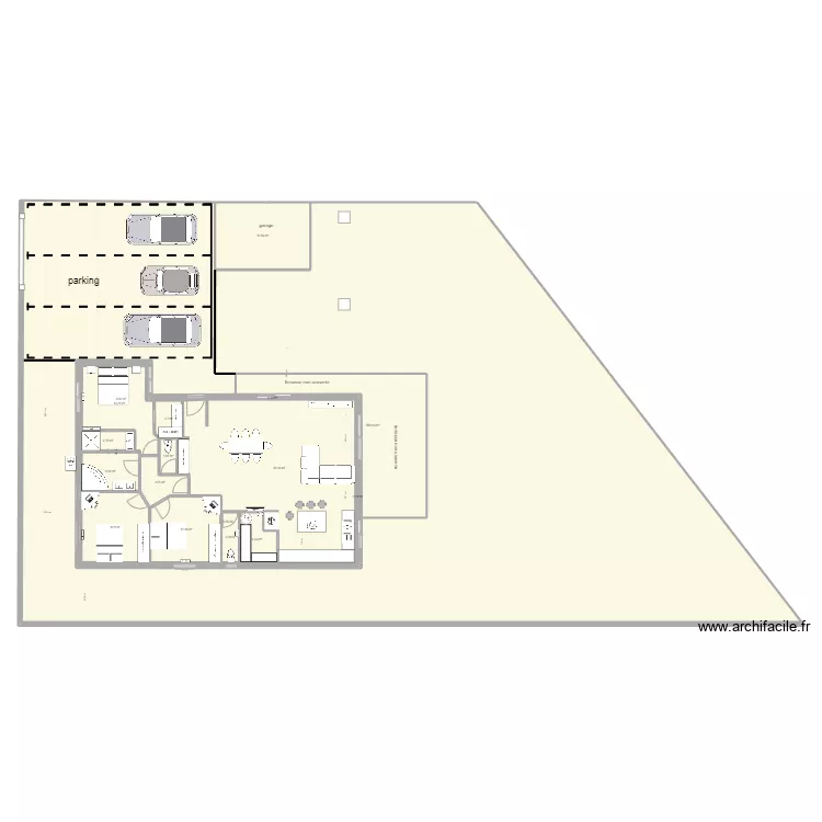 plan villa 2 sans garage. Plan de 