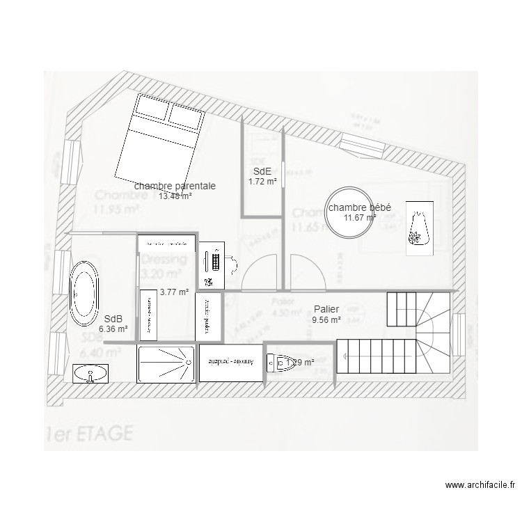 FAMILLE PONROY       R1 autre solution. Plan de 0 pièce et 0 m2