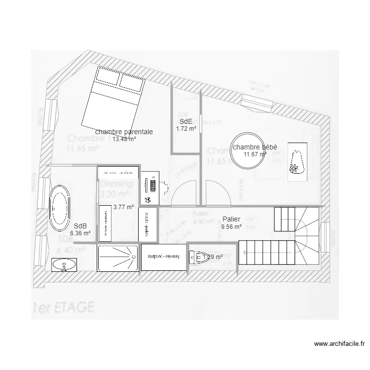 FAMILLE PONROY       R1 autre solution. Plan de 