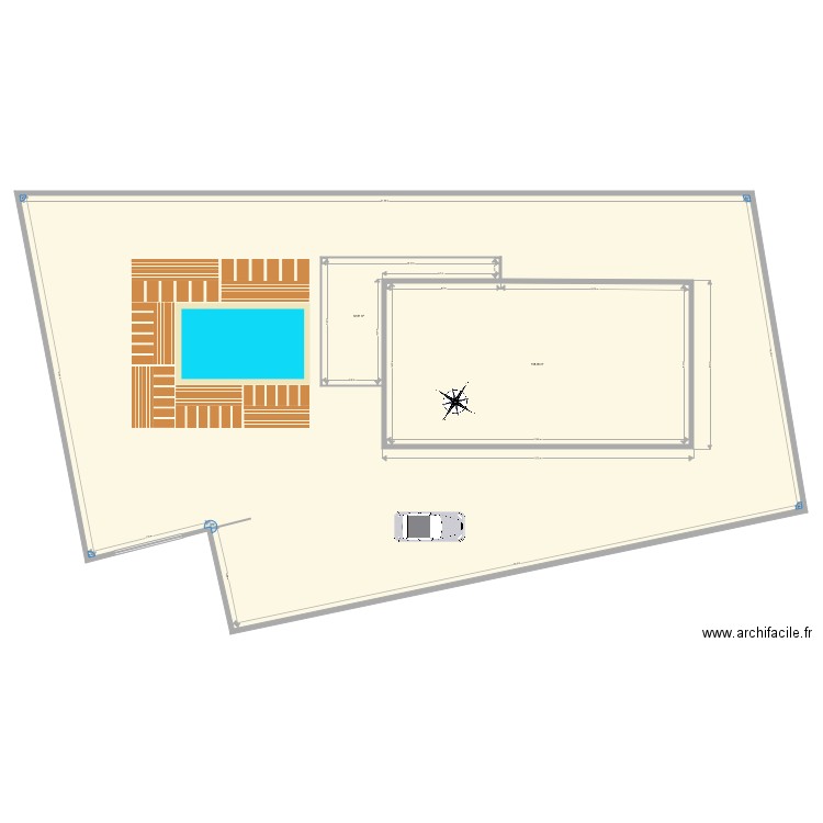 Plan implantation maison Lecci 152m2. Plan de 0 pièce et 0 m2