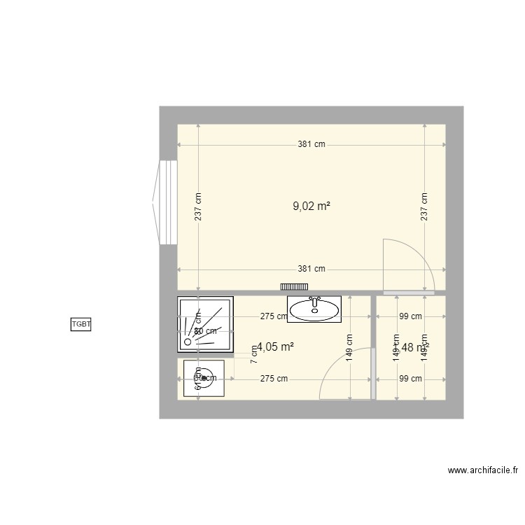 PSP appt 2 Chambre SDB V1. Plan de 0 pièce et 0 m2