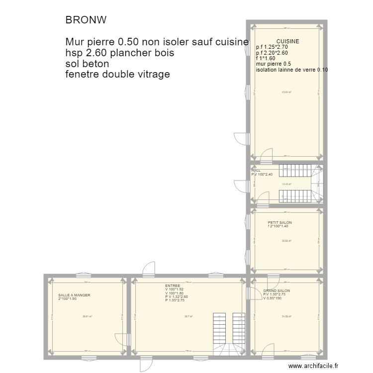 bronw. Plan de 0 pièce et 0 m2