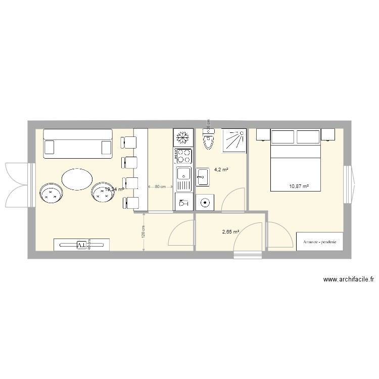 F2 BOBIGNY. Plan de 0 pièce et 0 m2