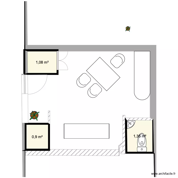 cabinet apr&egrave;s modifications. Plan de 