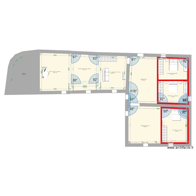 plan niveau 2 grenier. Plan de 10 pièces et 287 m2