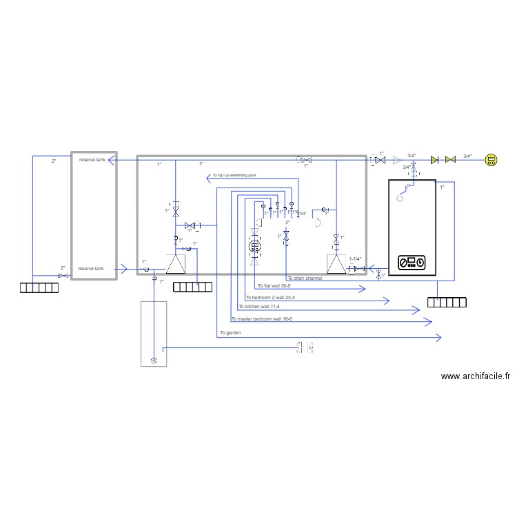 water supply flowsheet rev3. Plan de 2 pièces et 84 m2