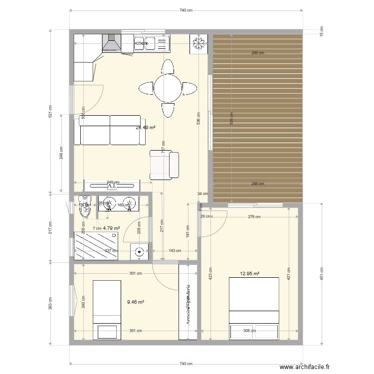 Maison Jumelée V5. Plan de 0 pièce et 0 m2