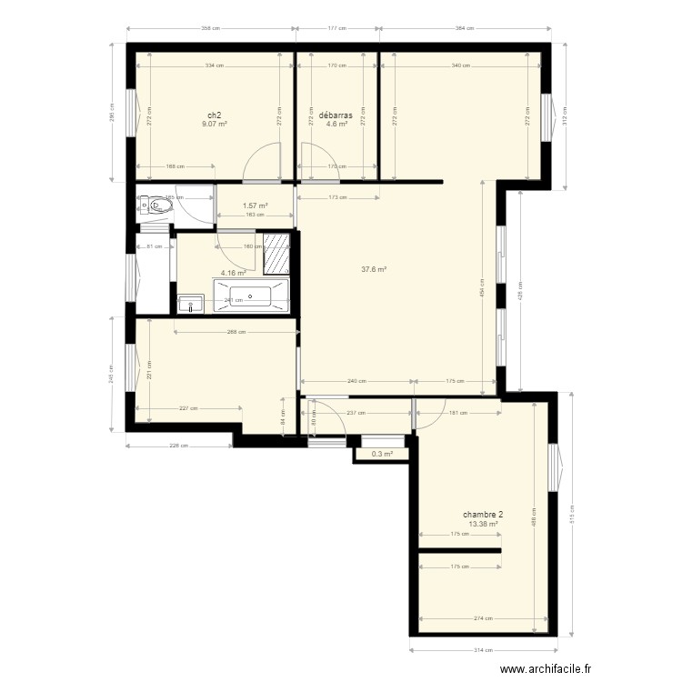 paummier couperin . Plan de 0 pièce et 0 m2