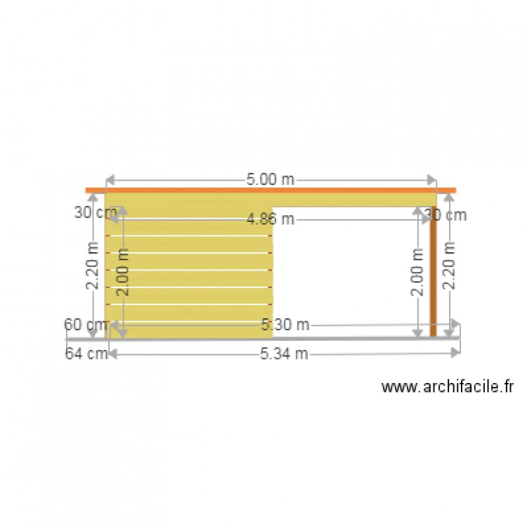 facade abri ouest 1. Plan de 0 pièce et 0 m2