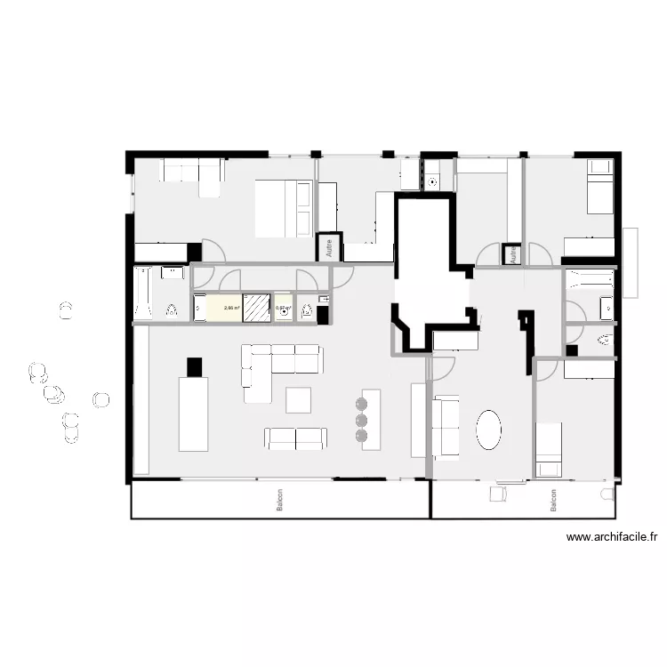 stal v1. Plan de 2  et 3 m²