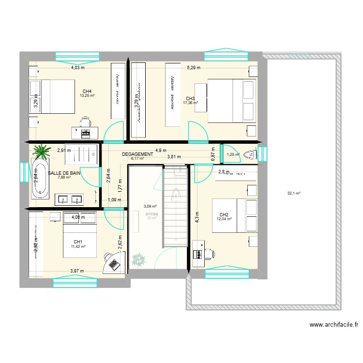 SOPHIE. Plan de 14 pièces et 220 m2