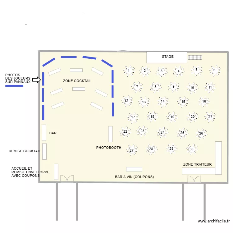 Plan de salle - gala VO 2024-2. Plan de 