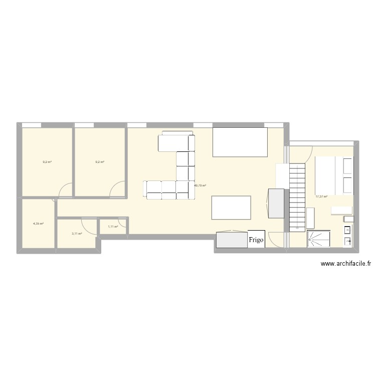 maison2. Plan de 7 pièces et 94 m2