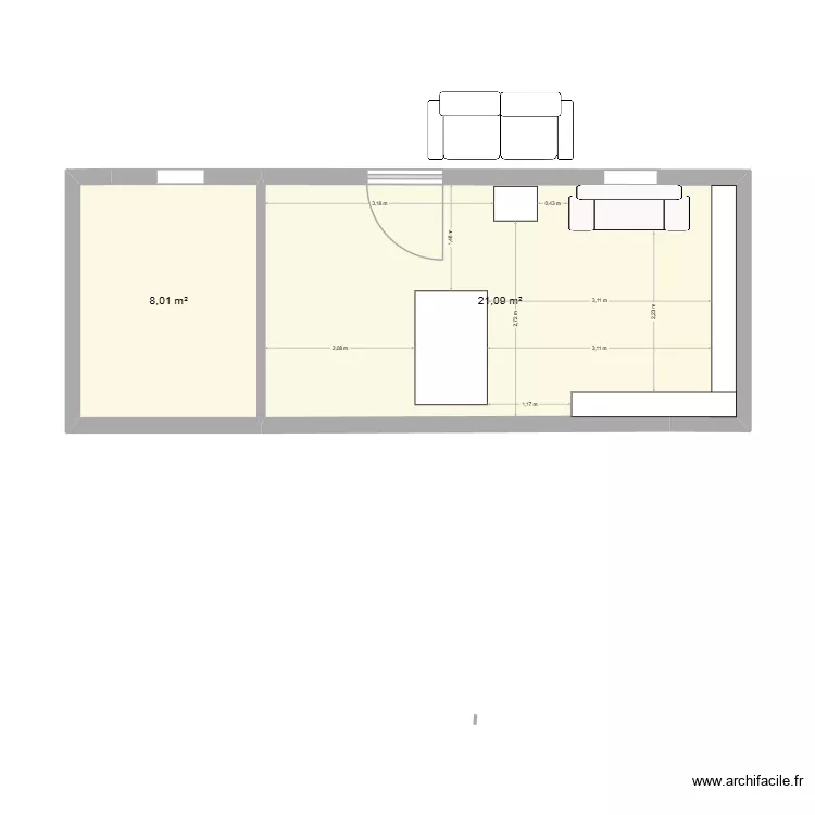 lo,geres. Plan de 2  et 29 m²