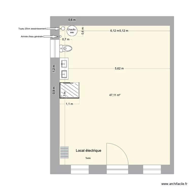 piece elec et Eau. Plan de 1 et 47 m² piece elec et Eau. Plan de 1 et 47 m²